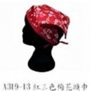 頭巾-紅三色梅花