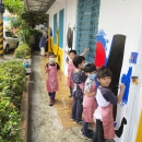 嘉義市私立貝萊登幼兒園壁畫創造彩繪社區~成打卡勝地