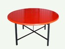 桔紅圓型餐桌面