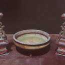 康熙年代陶製駕前神爐及錫製燭台