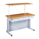 S396-02 2×4二屜業務空桌(含上架/905色木紋面)