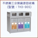 不銹鋼三分類資源回收桶(TH3-90S)