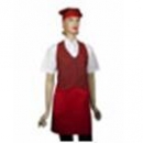 A618-1紅格子連身背心布圍裙(不含頭巾)