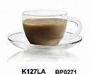 奇高耐熱玻璃-K127LA附柄清香杯+BP0271底盤230cc