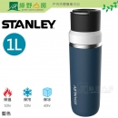 《綠野山房》STANLEY GO系列 ​陶瓷烤漆真空保溫瓶 1L 不含BPA 304食品級不鏽鋼 藍 10-03109