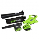 英國Greenworks吹/吸葉機台南經銷商(實品展示)4.0Ah日本三洋鋰離子電池+40V吹/吸葉機+充電器-吹吸兩用