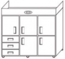 SYDR-FD60A20 6尺白鋼雪櫃抽屜型風冷全藏(5門左下3抽)