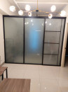 鋁框玻璃隔間搭懸吊橫拉門 (5)