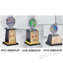 HYC-008A#UP 彩印水晶木質獎座
