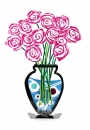玫瑰花瓶 Rose Vase. Sculpture. 15x11x0.25 in