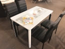 現代彩繪玻璃餐桌椅組(一桌四椅)
