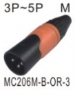 MICROPHONE CONNECTOR 麥克風接頭 MC206M-B-OR-3