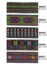 電腦刺繡民俗風織帶。連續圖騰區（6605-B）
