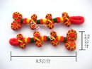 排灣魯凱族傳統服飾配件。彩色手工編織花扣，布扣。六對一套特價（TA05）