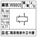 編號：W8805
品名：隔音推射外立中腰