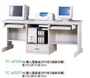 直立式雙人電腦桌(905色/木紋色)TC-a3212