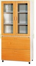 二大抽屜+106高玻開木紋鋼木櫃TC-a1602